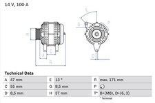 Alternator BOSCH 0 986 040 370 for VOLVO