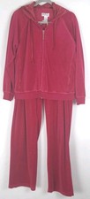 Vintage 90s Y2K New York Laundry Velour Track Suit XL Hooded Jacket Pants