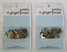 Vintage Dritz Jumbo Ginger Snaps Fasteners -Lot of 2 Packs-#34350-New Old Stock