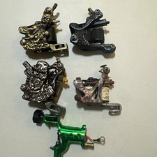 Lot of 5 Vintage Custom Tattoo Machines Coil Rotary - AS-IS For Parts / Repair