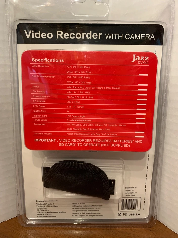 Jazz DVX40 Video Recorder with Camera Color LCD Screen Brand New Sealed - Image 4 of 4