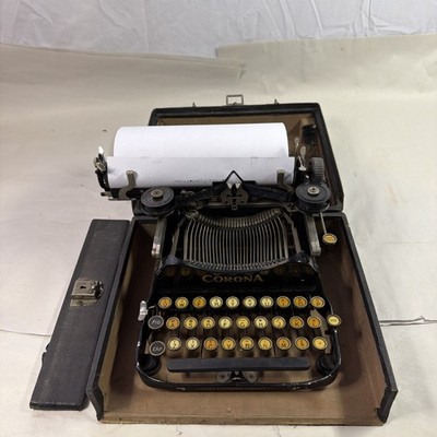 Corona 3 Folding Typewriter Glossy Black Antique 1917