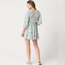 J. Crew Smocked-waist mini dress sz 2 br Pockets cottagecore garden party girly