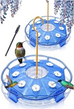 Clear Sapphire Blue Hummingbird feeders with 8 Removable White Feeding Port