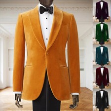 Velvet Men Suits Shawl Lapel Party Tuxedo Single Breasted Slim Fit Wedding Suits
