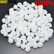 100Pcs White Auto Bumper Fastener Rivet Retainer Push Engine Cover Fender Car Do