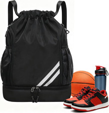 Sacca Sportiva Con Coulisse, Compartimento Scarpe Separato E Tasca Bottiglia, Bo