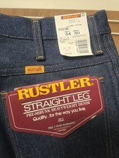 Vtg 80's Rustler Regular Straight Leg Jeans 34x30 NOS Made In USA