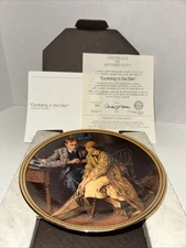 norman rockwell plate "Confiding In The Den" Orig. Box... And Certificate