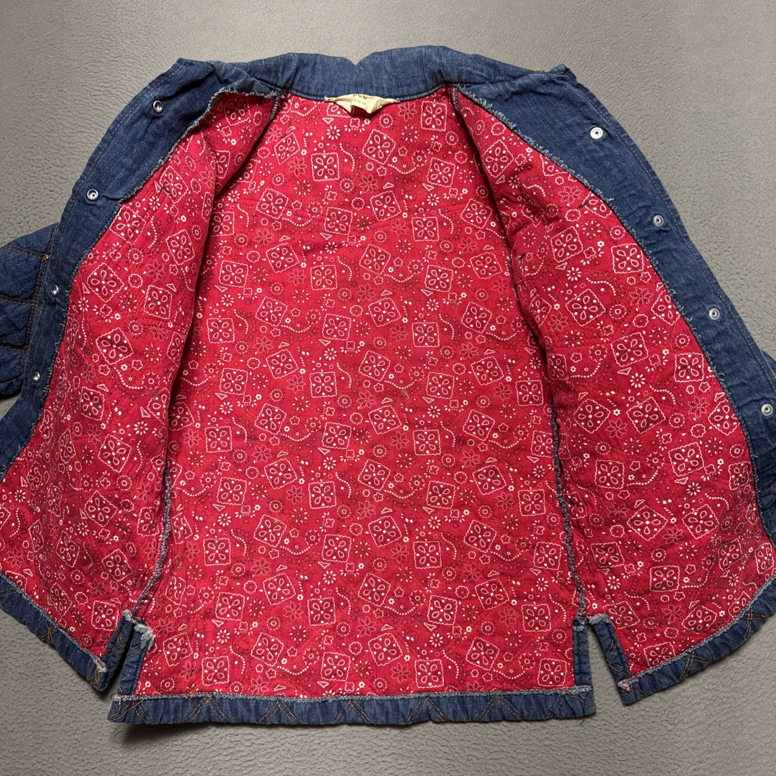 Vintage Lady Lee Denim Jacket Bandana Lined Youth Size 9/10 Quilted Glamour READ thumbnail 7