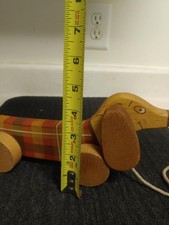 wooden pull along dachshund weiner dog friendly toys