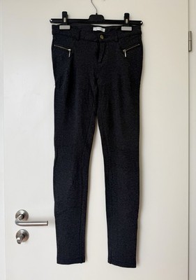 Promod Stoffhose Anthrazit Gr. S mit Reißverschluss-Details