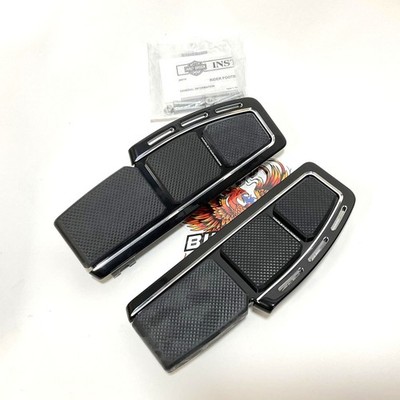 NEW Genuine Harley 1986up Touring Adversary Black Silver Footboards 50502251