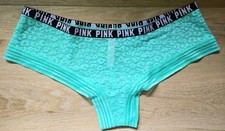 NIB Vintage Victoria's Secret PINK Logo Sheer Lace Extra Low Cheekster Panties M