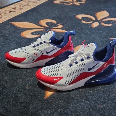 Nike Air Max 270 Men s Athletic Sneakers Colorblock White Red Blue Low Top
