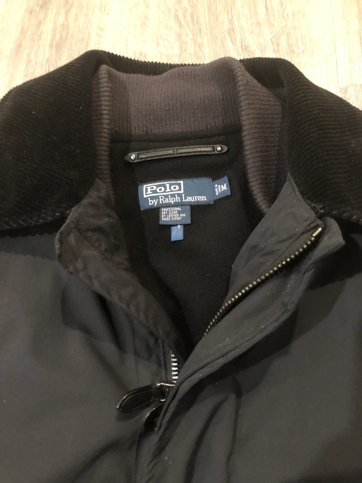 Ralph Lauren Polo Mens Chore Car Coat Medium With Zip In Liner Black Winter - Image 3 of 4