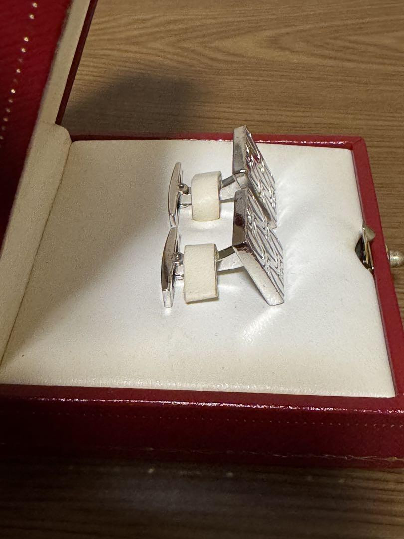 Cartier 幾何学模様 カフリンクス 専用ケース付き Cartier geometric pattern cufflinks beautiful item with case