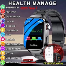 2025 New Smart Watch Men ECG PPG Uric Acid Blood Pressure Monitor Fat Tracking