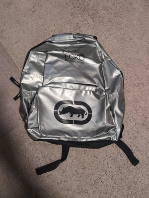 Ecko By Marc Ecko Unltd Backpack Book Bag Silver Gray Black Duct Tape Style