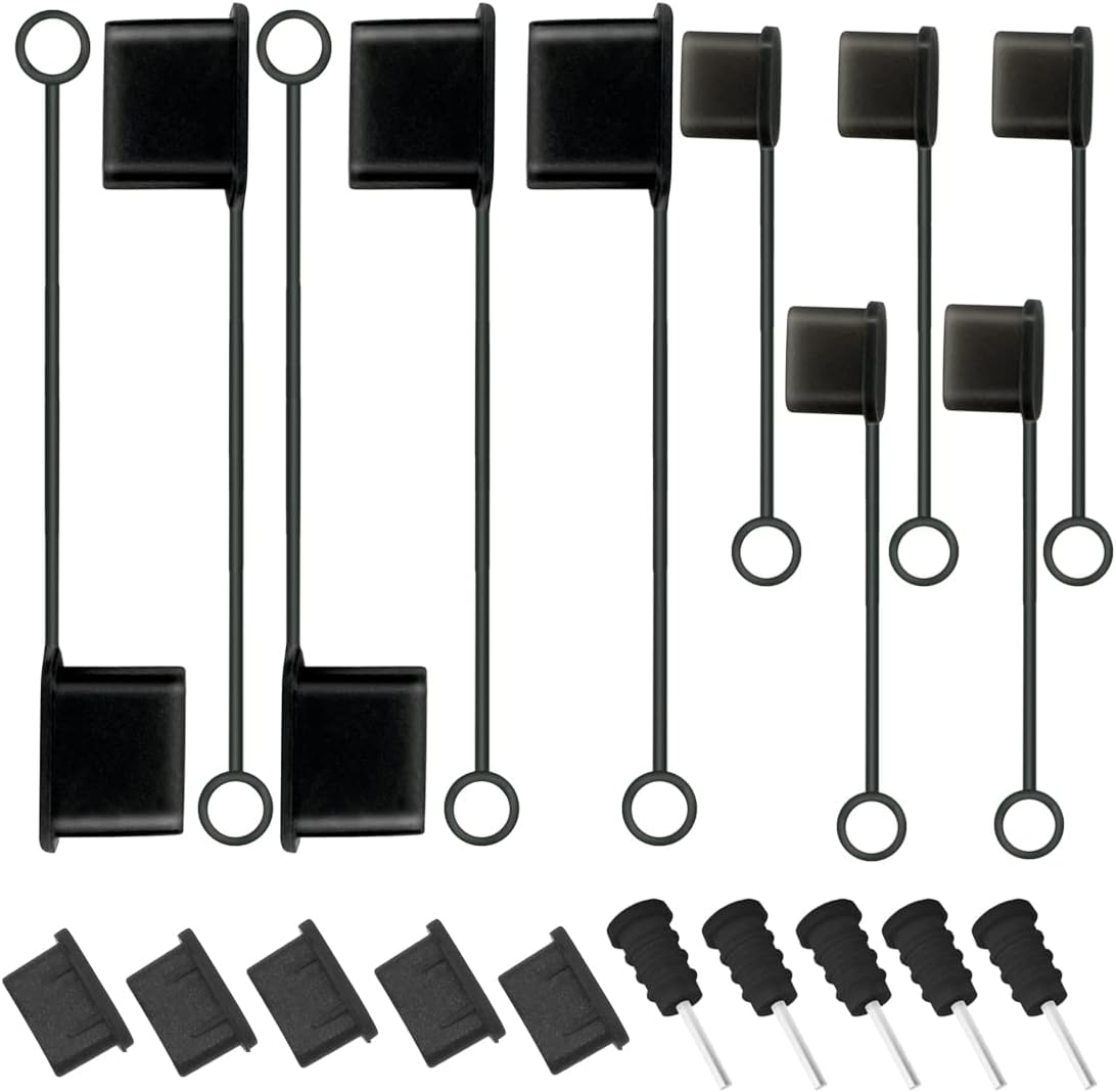 5 Pcs USB C Cable Cover + 5 USB Port Protective Cover + 5 USB C Dust Plugs Caps