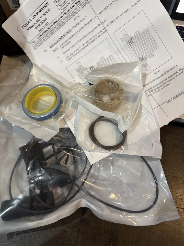 Kit de sello de eje genuino Sullair 02250061-961 DXE08E/DXX08F Foto 3 de 4