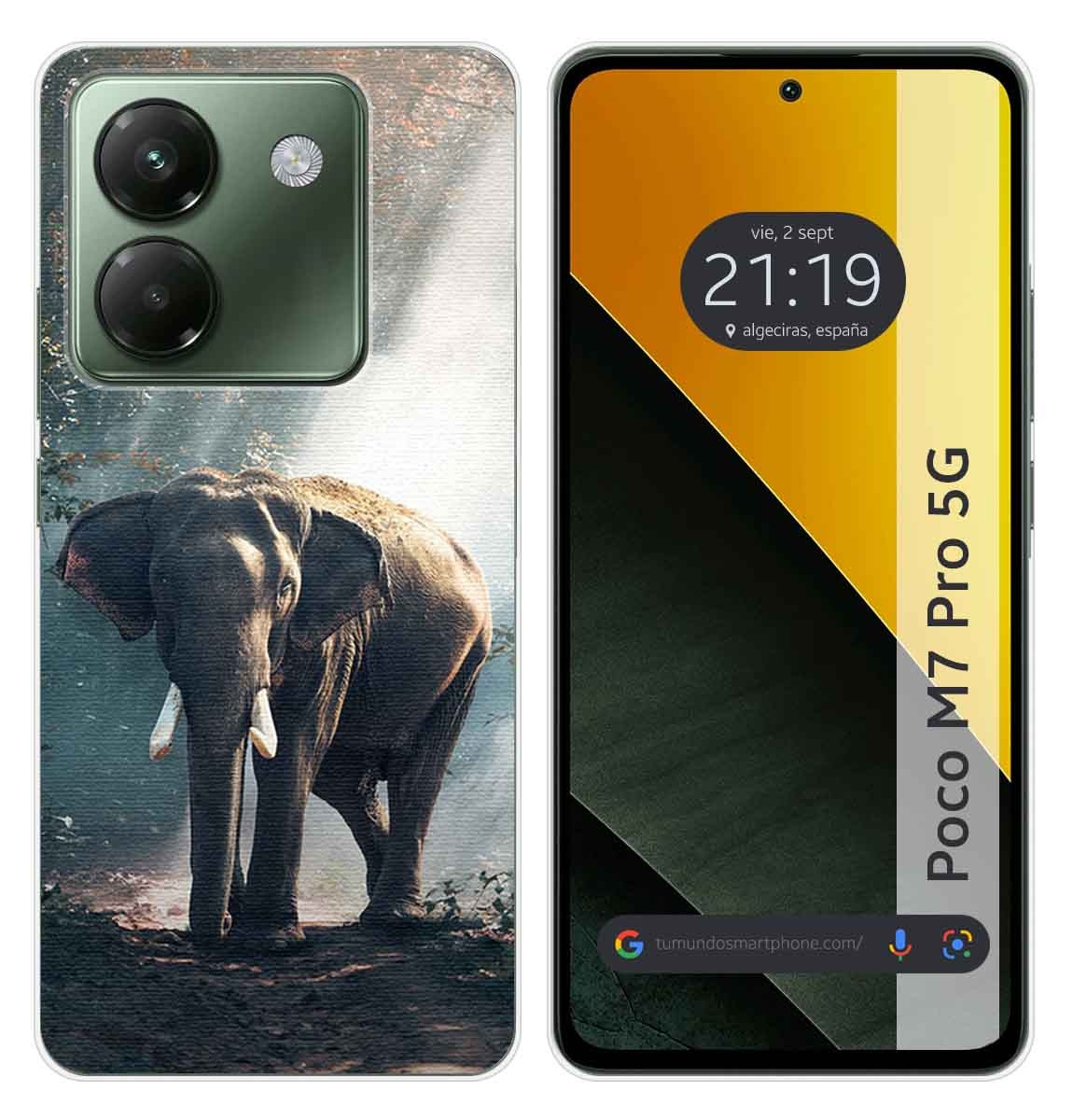 Custodia In Silicone Per Xiaomi Poco M7 Pro 5G Design Elefante Disegni