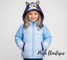 Disney Bluey Puffer Jacket Coat Costume Hoodie Toddler Girls 2T 3T 4T 5T 4 5 NWT