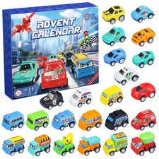 Advent Calendar 2025 Boys 24 Days Christmas Countdown Calendar Pull Back Cars...