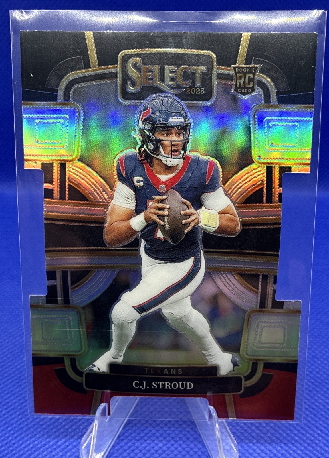 2023 Panini Select - Concourse C.J. Stroud #41 Black & Red Prizm Die-Cut (RC)