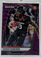 2025 Prizm Draft Picks #15 Xzavier Henderson Purple Wave RC - CIN Bearcats