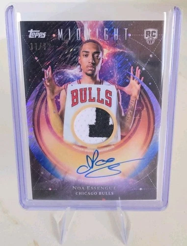 Noa Essengue 2025-26 Topps Midnight-Midnight Parallel Rookie Jersey Auto 11/12
