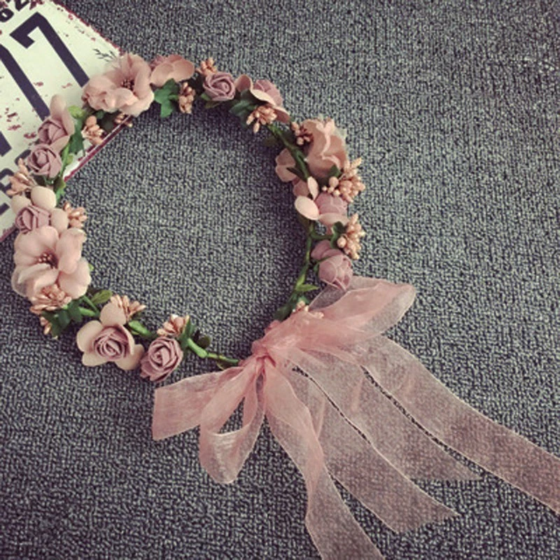 10 Corone Floreali Per Capelli – Fiori Di Carta E Foglie In Stoffa, Diametro 18,5 Cm, Assortite In 10 Colori Per Matrimoni E Feste - 3