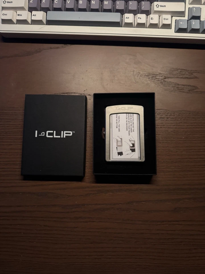 I-Clip - Mit Geldklammer - Leder - Beige - Camel - Mit Ovp - Bild 2 von 3