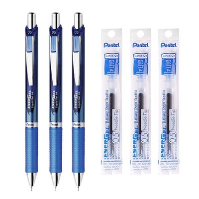 Pentel Energel Deluxe Rtx einziehbarer Gel-Flüssigstift, 0,5 mm, feine Linie, blaue Tinte