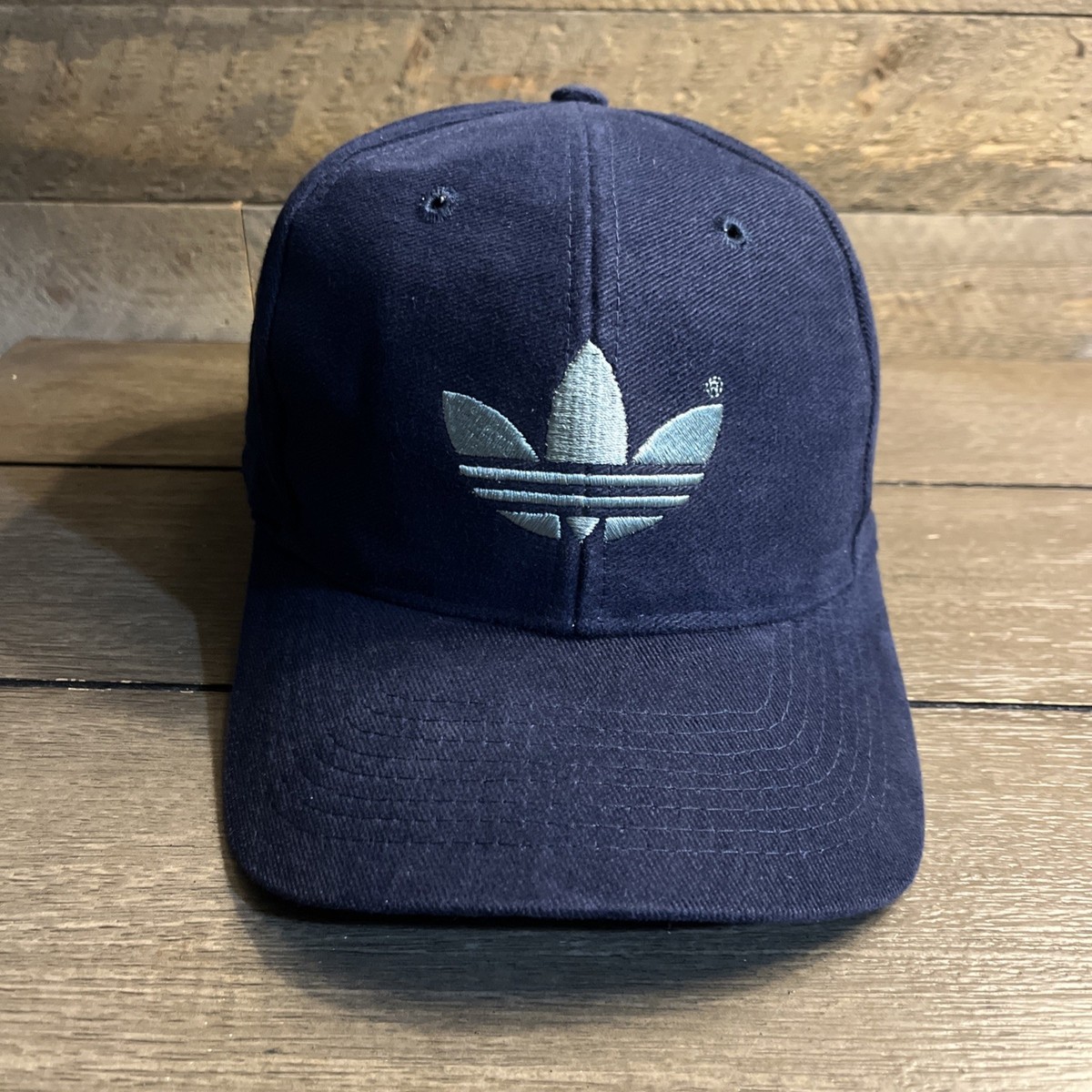 帽子 80s 90s y2k OLD nylon adidas CAP vintage Vintage 90s Adidas Trefoil Navy Blue Strapback Hat Original Cap