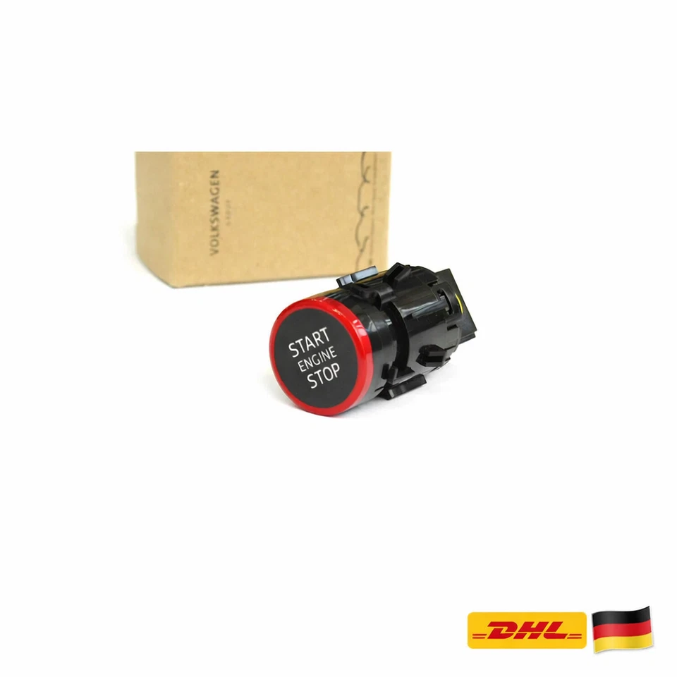 Original Audi RS Start-Stop Schalter Drucktaster Zündung Startknopf rot schwarz - Bild 1 von 4