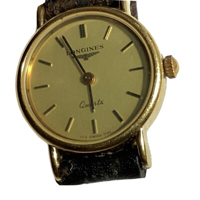 LONGINES Wrist Watch 153 SWISS 7142 Quartz 18K Gold Plated Women
