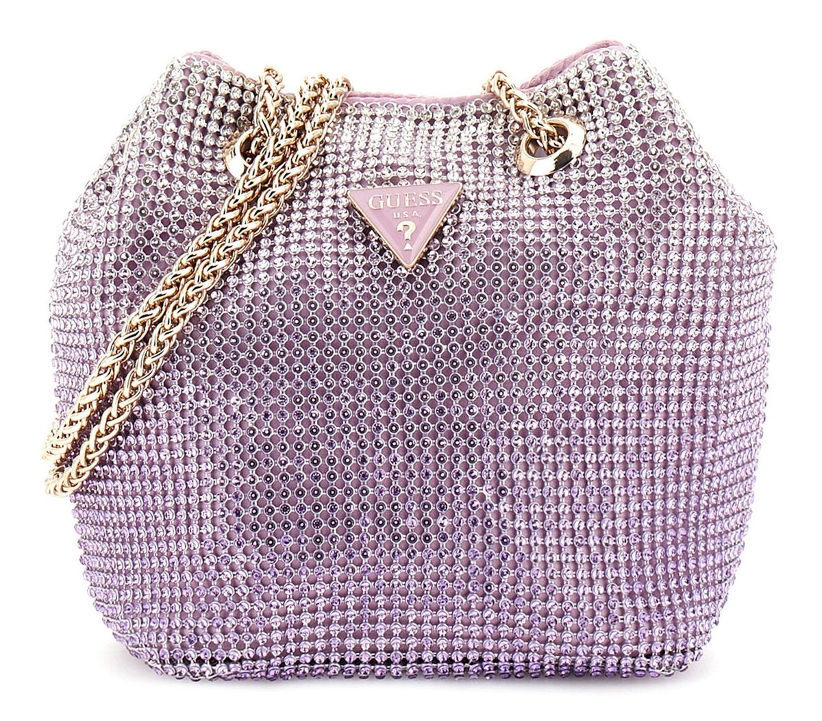 GUESS Zalina Mini Pouch Abendtasche Tasche Orchid flieder silberfarben Neu