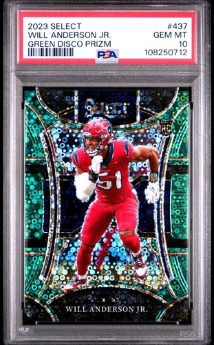 Will Anderson Jr. 2023 Panini Select #437 Green Disco /5 Houston Texans PSA 10