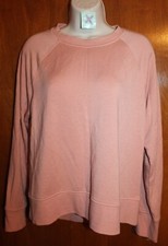A NEW DAY Ladies' Medium CREWNECK SWEATSHIRT peach; lightweight EUC