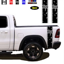 Pickup Bed Side Decals For Dodge Ram 1500 Fracture Stripe Graphics Stickers 2pcs