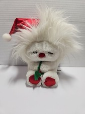 1984 Dakin Frou Frou Christmas White Hair Plush Stuffed Animal 6 inch