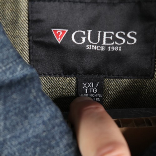 Guess Men's XXL Blue Denim Button Down Pockets Casual Regular Fit Jacket - Picture 3 of 14