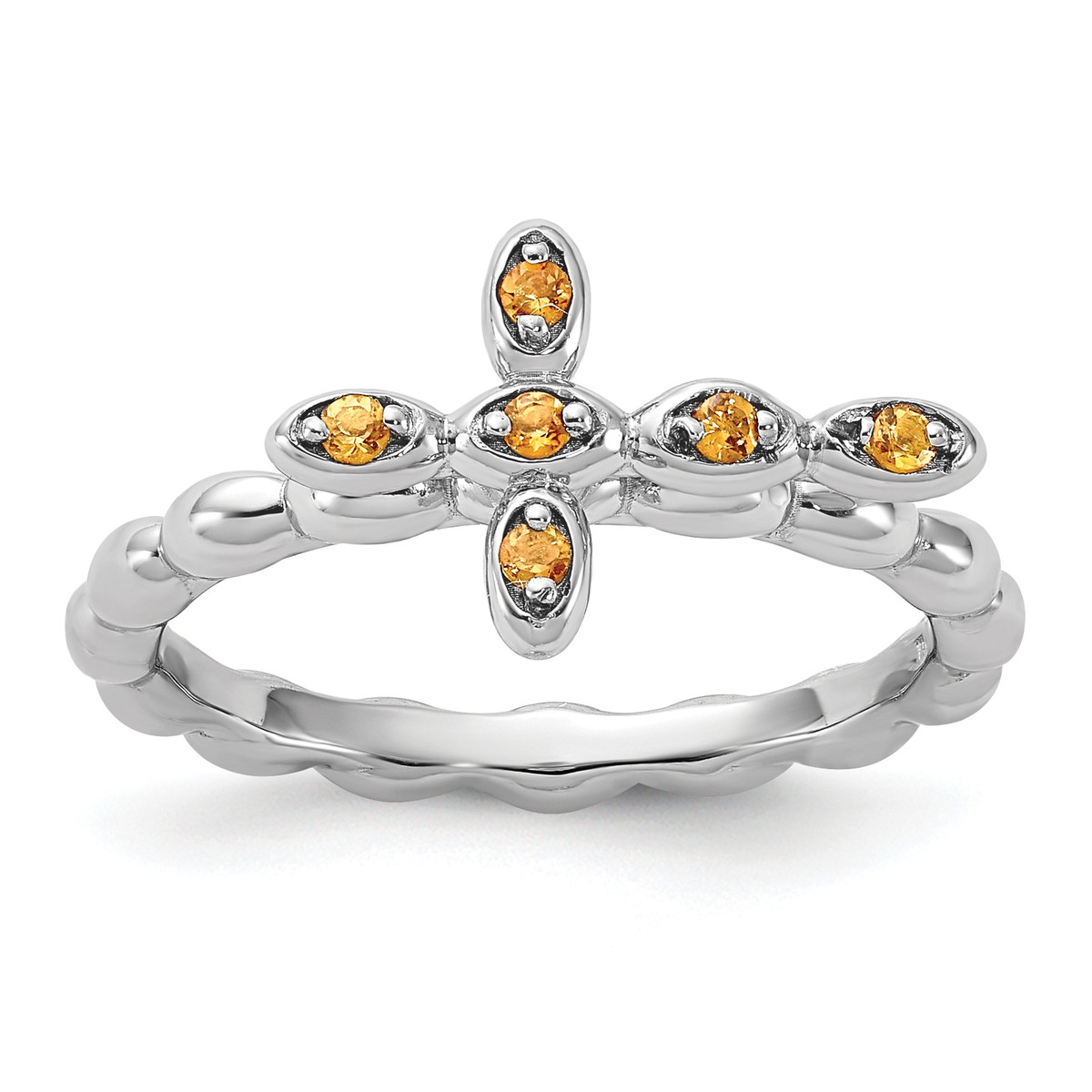 Sterling Silver Stackable Expressions Citrine Filigree Ring Sterling Silver Stackable Expressions Citrine Filigree Ring