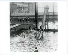 1900s SUTRO BATHS SWIMMERS BATHERS FUN on "THE SHOOT" PLUNGE~8x10 PHOTO PRINT