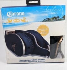 Corona Folding Padded Headphones w/ Mic & Inline Controls Wired 3.5mm Jack New