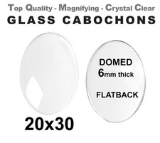 20x30mm Oval Glass Cabochons - 30x20 Crystal Clear Domes Cabs