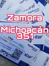 Telcel Mexico Sim Card LADA 351  DE zamora michocan Mexico
