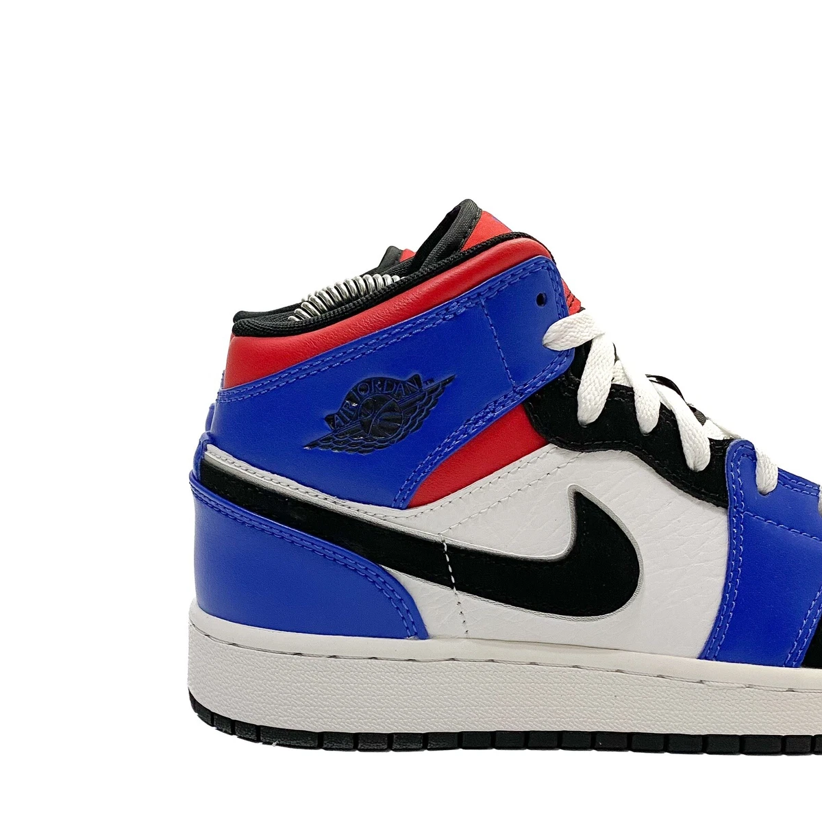 Nike Air Jordan 1 Mid GS Top 3 554725-124 Red Blue Black White 2019 Size 5y