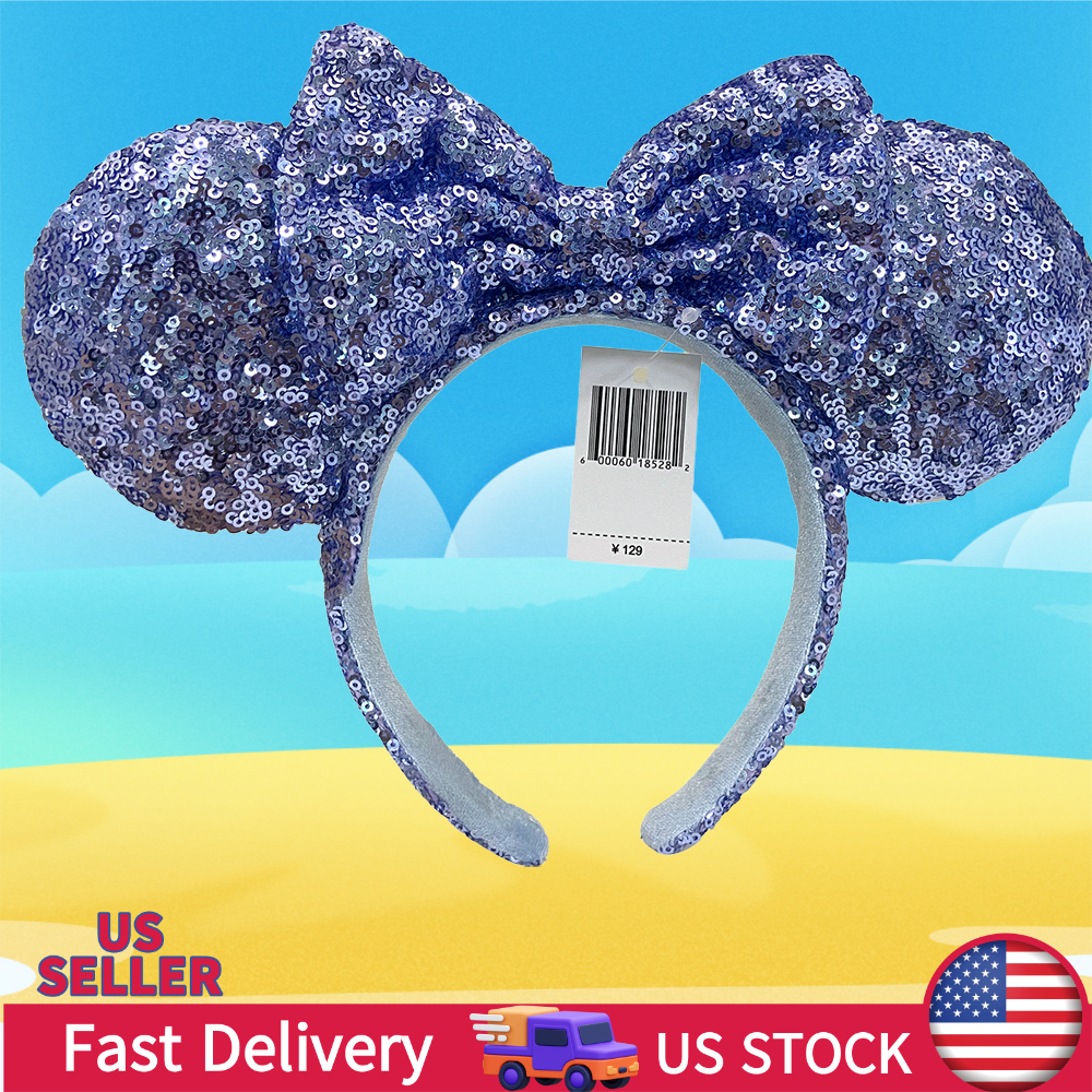 Disney Minnie Mouse Purple Sequins Bow Headband Limited Anniversary Edition
